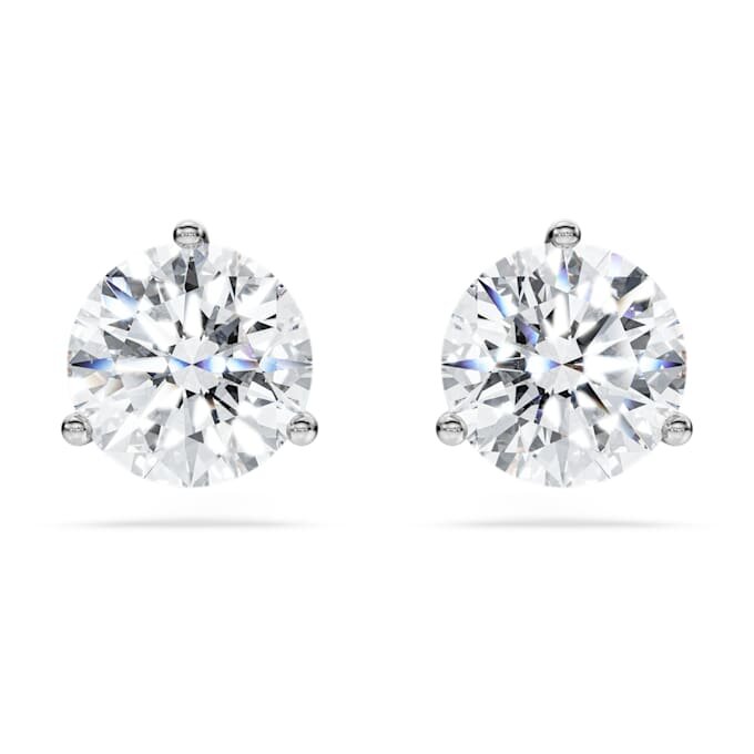 Pendientes de botón Eternity con diamantes cultivados en laboratorio, 2.0 Ct Tw, forma redonda, oro blanco de 14K Pendientes de botón Eternity con diamantes cultivados en laboratorio, 2.0 Ct Tw, forma redonda, oro blanco de 14K