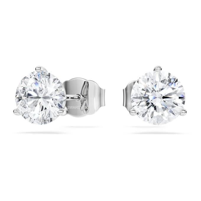 Pendientes de botón Eternity con diamantes cultivados en laboratorio, 2.0 Ct Tw, forma redonda, oro blanco de 14K Pendientes de botón Eternity con diamantes cultivados en laboratorio, 2.0 Ct Tw, forma redonda, oro blanco de 14K