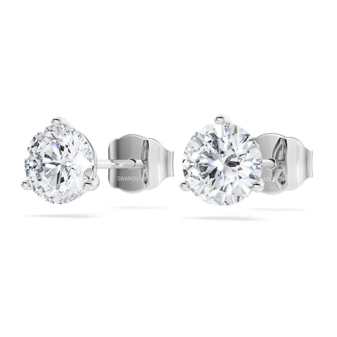 Pendientes de botón Eternity con diamantes cultivados en laboratorio, 2.0 Ct Tw, forma redonda, oro blanco de 14K Pendientes de botón Eternity con diamantes cultivados en laboratorio, 2.0 Ct Tw, forma redonda, oro blanco de 14K