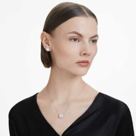Pendientes de botón «Eternity Halo» con diamantes cultivados en laboratorio, 2 Ct Tw, forma redonda, oro blanco de 14K