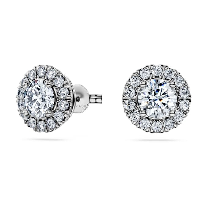 Pendientes de botón «Eternity Halo» con diamantes cultivados en laboratorio, 2 Ct Tw, forma redonda, oro blanco de 14K Pendientes de botón «Eternity Halo» con diamantes cultivados en laboratorio, 2 Ct Tw, forma redonda, oro blanco de 14K