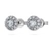 Pendientes de botón Eternity Halo con diamantes cultivados en laboratorio de 0,45 ct en total, forma redonda, plata esterlina Pendientes de botón Eternity Halo con diamantes cultivados en laboratorio de 0,45 ct en total, forma redonda, plata esterlina