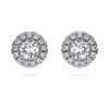 Pendientes de botón Eternity Halo con diamantes cultivados en laboratorio de 0,75 ct en total, forma redonda, oro blanco de 14K Pendientes de botón Eternity Halo con diamantes cultivados en laboratorio de 0,75 ct en total, forma redonda, oro blanco de 14K