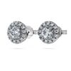 Pendientes de botón Eternity Halo con diamantes cultivados en laboratorio de 0,75 ct en total, forma redonda, oro blanco de 14K Pendientes de botón Eternity Halo con diamantes cultivados en laboratorio de 0,75 ct en total, forma redonda, oro blanco de 14K