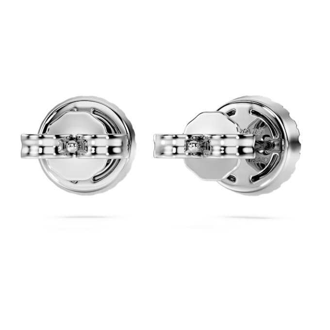 Pendientes de botón Eternity Halo con diamantes cultivados en laboratorio de 0,75 ct en total, forma redonda, oro blanco de 14K Pendientes de botón Eternity Halo con diamantes cultivados en laboratorio de 0,75 ct en total, forma redonda, oro blanco de 14K