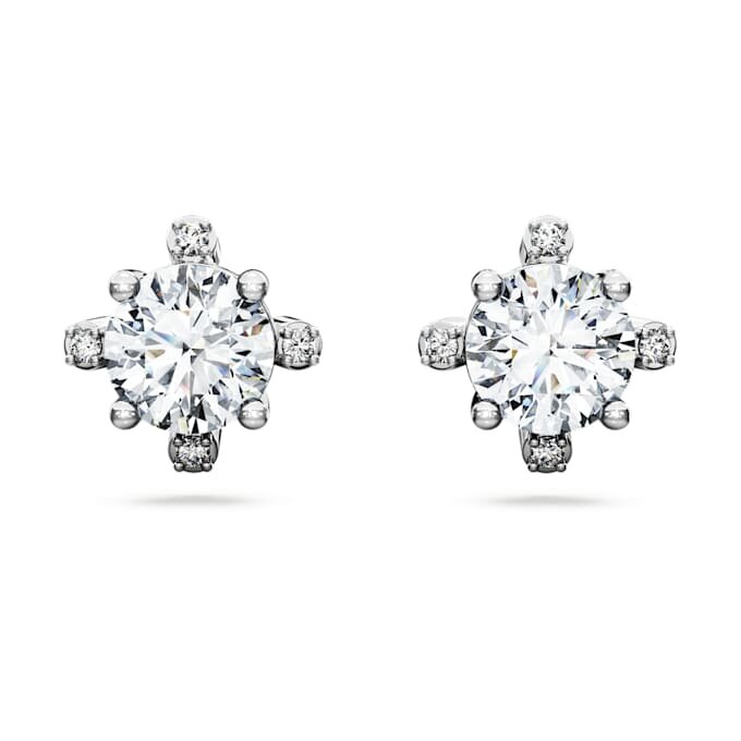 Pendientes de botón Galaxy con diamantes cultivados en laboratorio, 2.1 Ct Tw, forma redonda, oro blanco de 14K Pendientes de botón Galaxy con diamantes cultivados en laboratorio, 2.1 Ct Tw, forma redonda, oro blanco de 14K
