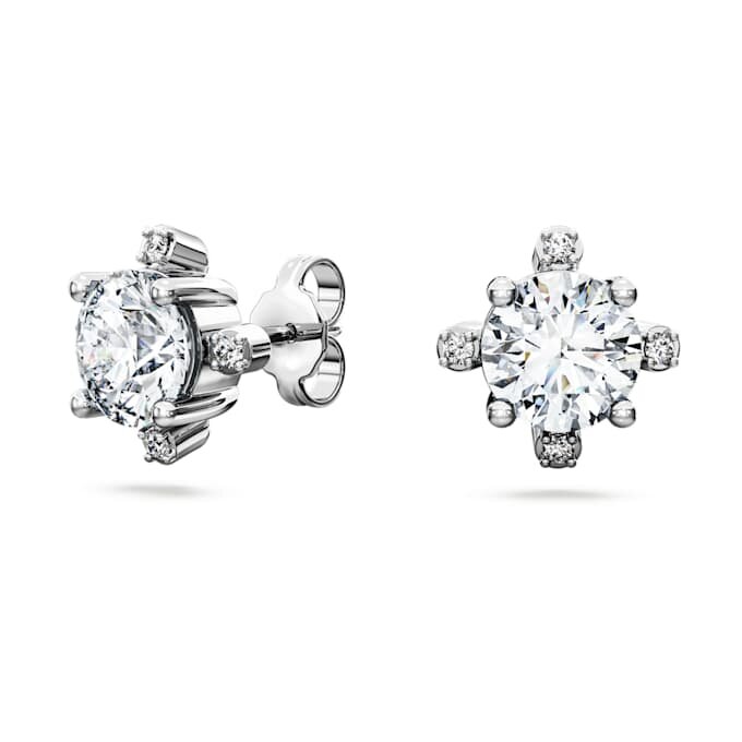 Pendientes de botón Galaxy con diamantes cultivados en laboratorio, 2.1 Ct Tw, forma redonda, oro blanco de 14K Pendientes de botón Galaxy con diamantes cultivados en laboratorio, 2.1 Ct Tw, forma redonda, oro blanco de 14K