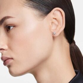 Pendientes de botón «Galaxy» con diamantes cultivados en laboratorio de 0,5 ct en total, forma redonda, oro blanco de 14K
