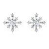 Pendientes de botón «Galaxy» con diamantes cultivados en laboratorio de 0,5 ct en total, forma redonda, oro blanco de 14K