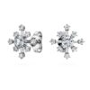 Pendientes de botón «Galaxy» con diamantes cultivados en laboratorio de 0,5 ct en total, forma redonda, oro blanco de 14K