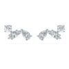 Pendientes de botón Galaxy con diamantes cultivados en laboratorio de 0,5 ct en total, formas mixtas, plata esterlina