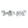 Pendientes de botón Galaxy con diamantes cultivados en laboratorio de 0,5 ct en total, formas mixtas, plata esterlina