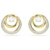 Pendientes de botón Hyperbola, corte redondo, blancos, chapados en tono dorado Pendientes de botón Hyperbola, corte redondo, blancos, chapados en tono dorado