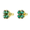 Pendientes de botón Idyllia «Trébol», verde, chapado en tono dorado Pendientes de botón Idyllia «Trébol», verde, chapado en tono dorado