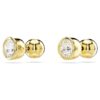 Pendientes de botón Imber, corte redondo, blancos, chapados en tono dorado Pendientes de botón Imber, corte redondo, blancos, chapados en tono dorado