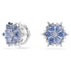 Pendientes de botón «Magic» con copo de nieve, azul, chapados en rodio Pendientes de botón «Magic» con copo de nieve, azul, chapados en rodio