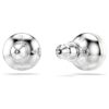 Pendientes de botón Matrix con perlas de cristal, blancos, chapados en rodio