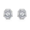 Pendientes de botón octogonales con diamantes cultivados en laboratorio de 1.0 Ct Tw, forma octogonal, oro blanco de 14K Pendientes de botón octogonales con diamantes cultivados en laboratorio de 1.0 Ct Tw, forma octogonal, oro blanco de 14K