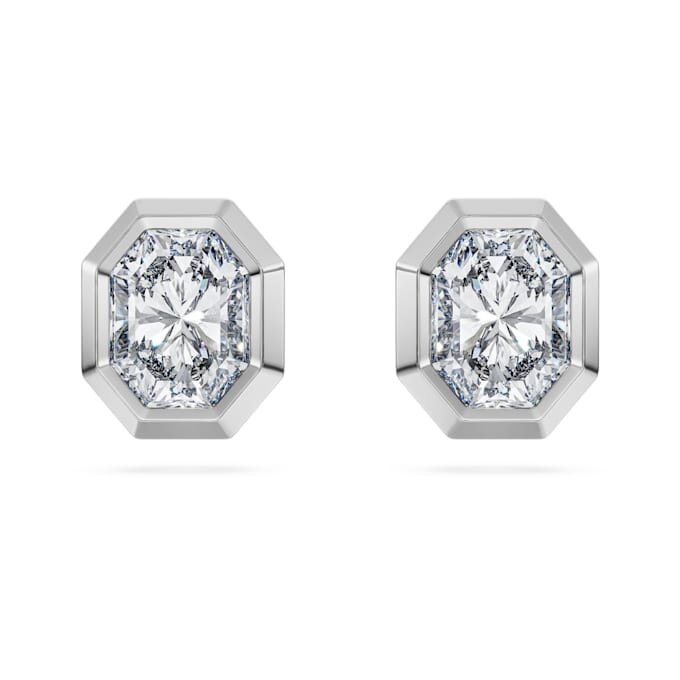 Pendientes de botón octogonales con diamantes cultivados en laboratorio de 1.0 Ct Tw, forma octogonal, oro blanco de 14K Pendientes de botón octogonales con diamantes cultivados en laboratorio de 1.0 Ct Tw, forma octogonal, oro blanco de 14K