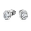 Pendientes de botón octogonales con diamantes cultivados en laboratorio de 1.0 Ct Tw, forma octogonal, oro blanco de 14K Pendientes de botón octogonales con diamantes cultivados en laboratorio de 1.0 Ct Tw, forma octogonal, oro blanco de 14K