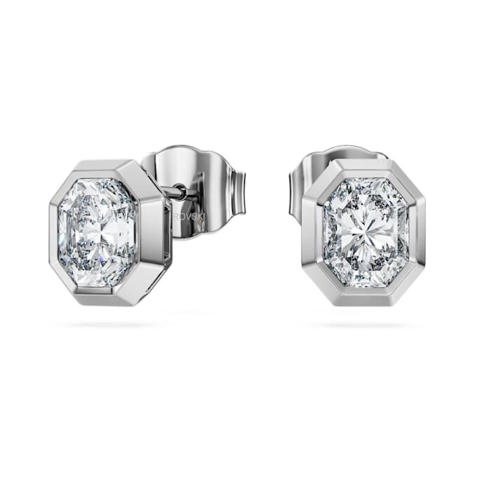 Pendientes de botón octogonales con diamantes cultivados en laboratorio de 1.0 Ct Tw, forma octogonal, oro blanco de 14K Pendientes de botón octogonales con diamantes cultivados en laboratorio de 1.0 Ct Tw, forma octogonal, oro blanco de 14K