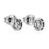 Pendientes de botón octogonales con diamantes cultivados en laboratorio de 1.0 Ct Tw, forma octogonal, oro blanco de 14K Pendientes de botón octogonales con diamantes cultivados en laboratorio de 1.0 Ct Tw, forma octogonal, oro blanco de 14K