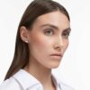 Pendientes de botón Stilla Attract, corte cuadrado, blancos, chapados en rodio Pendientes de botón Stilla Attract, corte cuadrado, blancos, chapados en rodio