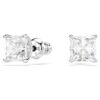 Pendientes de botón Stilla Attract, corte cuadrado, blancos, chapados en rodio Pendientes de botón Stilla Attract, corte cuadrado, blancos, chapados en rodio