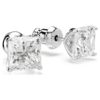 Pendientes de botón Stilla Attract, corte cuadrado, blancos, chapados en rodio Pendientes de botón Stilla Attract, corte cuadrado, blancos, chapados en rodio