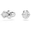 Pendientes de botón Stilla Attract, corte redondo, blancos, chapados en rodio Pendientes de botón Stilla Attract, corte redondo, blancos, chapados en rodio