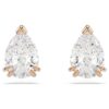 Pendientes de botón Stilla con corte de pera, blancos, chapados en tono oro rosa Pendientes de botón Stilla con corte de pera, blancos, chapados en tono oro rosa