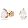 Pendientes de botón Stilla con corte de pera, blancos, chapados en tono oro rosa Pendientes de botón Stilla con corte de pera, blancos, chapados en tono oro rosa