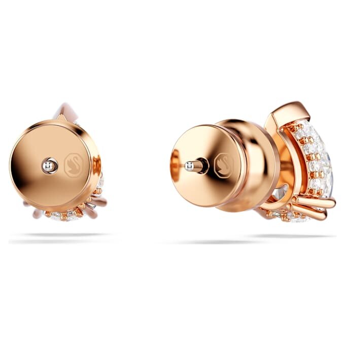 Pendientes de botón Stilla con corte de pera, blancos, chapados en tono oro rosa Pendientes de botón Stilla con corte de pera, blancos, chapados en tono oro rosa