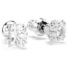 Pendientes de botón Stilla, corte redondo, blancos, chapados en rodio Pendientes de botón Stilla, corte redondo, blancos, chapados en rodio