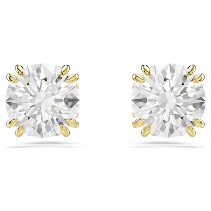 Pendientes de botón Stilla, corte redondo, blancos, chapados en tono dorado Pendientes de botón Stilla, corte redondo, blancos, chapados en tono dorado