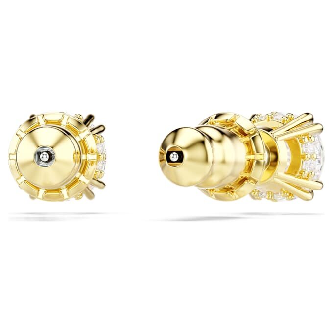 Pendientes de botón Stilla, corte redondo, blancos, chapados en tono dorado Pendientes de botón Stilla, corte redondo, blancos, chapados en tono dorado