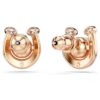 Pendientes de botón Symbolica con perla de cristal, pavé, herradura, blanco, chapado en tono oro rosa Pendientes de botón Symbolica con perla de cristal, pavé, herradura, blanco, chapado en tono oro rosa