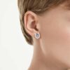 Pendientes de botón Symbolica, corte redondo, pavé, herradura, azul, chapados en rodio Pendientes de botón Symbolica, corte redondo, pavé, herradura, azul, chapados en rodio