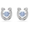 Pendientes de botón Symbolica, corte redondo, pavé, herradura, azul, chapados en rodio Pendientes de botón Symbolica, corte redondo, pavé, herradura, azul, chapados en rodio