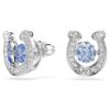 Pendientes de botón Symbolica, corte redondo, pavé, herradura, azul, chapados en rodio Pendientes de botón Symbolica, corte redondo, pavé, herradura, azul, chapados en rodio