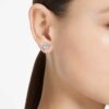 Pendientes de botón Una Angelic, corte redondo, pavé, blancos, chapados en rodio Pendientes de botón Una Angelic, corte redondo, pavé, blancos, chapados en rodio