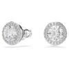 Pendientes de botón Una Angelic, corte redondo, pavé, blancos, chapados en rodio Pendientes de botón Una Angelic, corte redondo, pavé, blancos, chapados en rodio