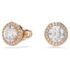 Pendientes de botón Una Angelic, corte redondo, pavé, blancos, chapados en tono oro rosa Pendientes de botón Una Angelic, corte redondo, pavé, blancos, chapados en tono oro rosa