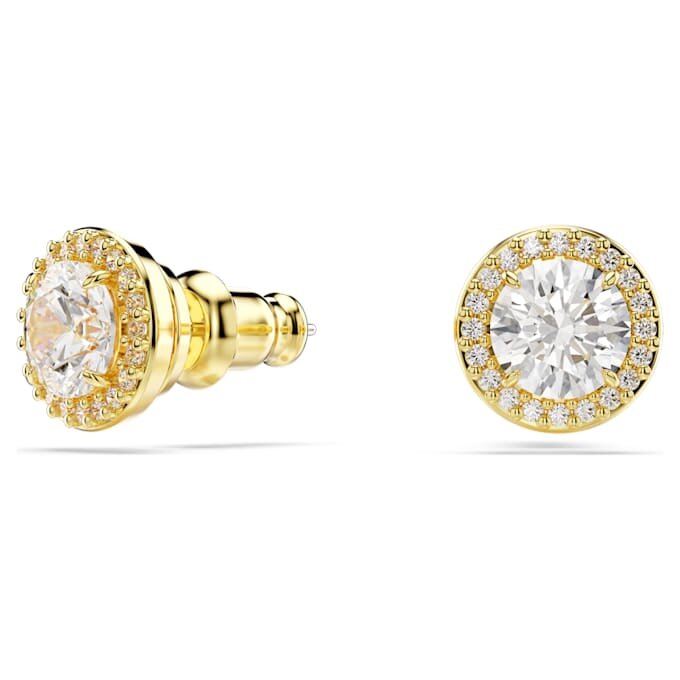 Pendientes de botón Una Angelic, corte redondo, tono dorado, chapados en tono dorado Pendientes de botón Una Angelic, corte redondo, tono dorado, chapados en tono dorado