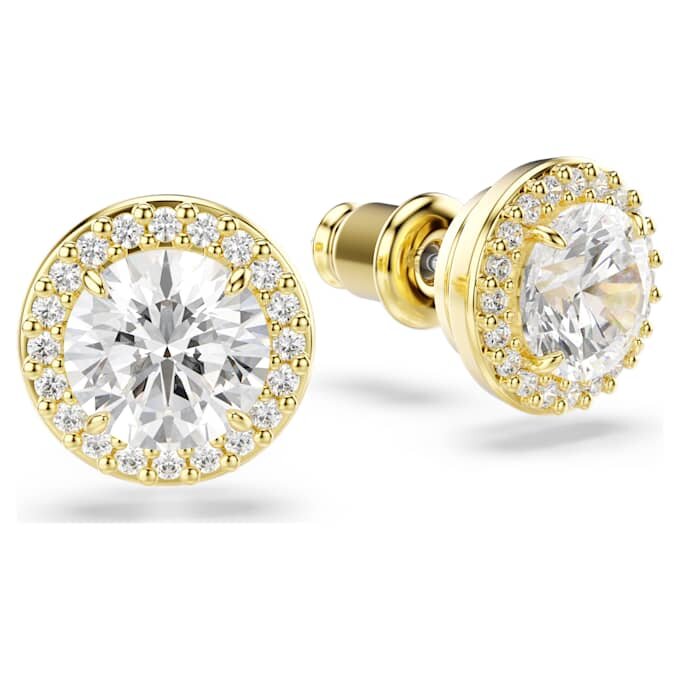 Pendientes de botón Una Angelic, corte redondo, tono dorado, chapados en tono dorado Pendientes de botón Una Angelic, corte redondo, tono dorado, chapados en tono dorado