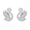 Pendientes de cisne, blancos, chapados en rodio Pendientes de cisne, blancos, chapados en rodio