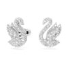 Pendientes de cisne, blancos, chapados en rodio Pendientes de cisne, blancos, chapados en rodio