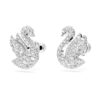 Pendientes de cisne, blancos, chapados en rodio Pendientes de cisne, blancos, chapados en rodio