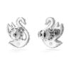 Pendientes de cisne, blancos, chapados en rodio Pendientes de cisne, blancos, chapados en rodio