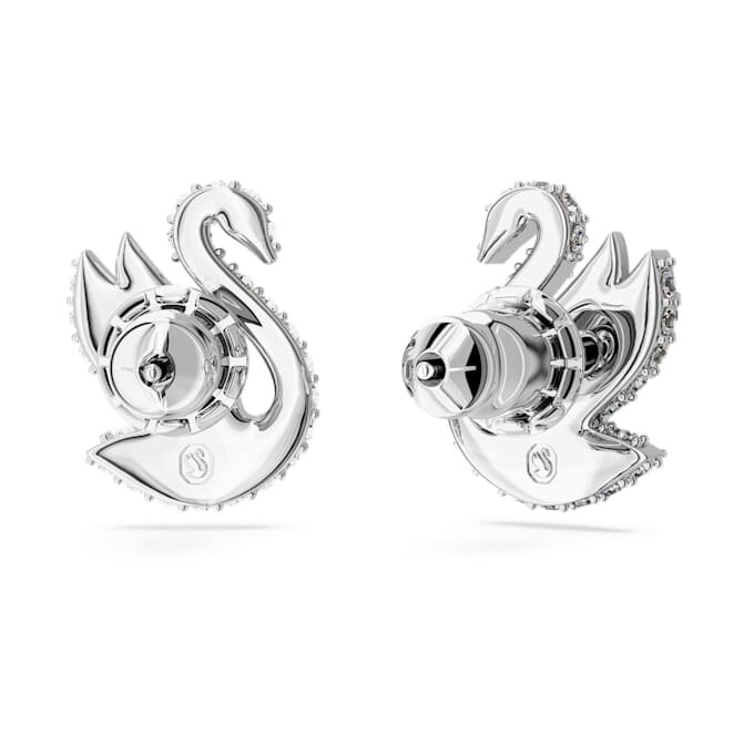 Pendientes de cisne, blancos, chapados en rodio Pendientes de cisne, blancos, chapados en rodio